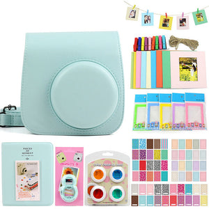 5 Color Camera Accssories Set for Fujifilm Instax Mini 9 8 7 Instant Film Camera, Including Carry Bag/Photo Album/Stickers/Lens