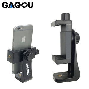 GAQOU Universal Tripod Mount Adapter Cell Phone Clipper Holder Vertical 360 Rotation Tripod Stand for iPhone X 7 plus Samsung