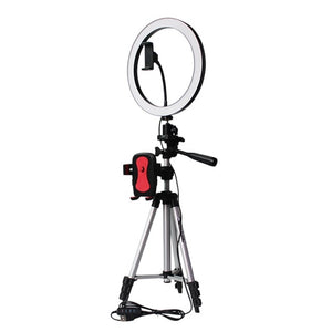 hot Tripod Phone Holder Clip Led Ring Light Camera Photography Annular Lamp Studio Ringlight For Youtube Makeup Phone Selfie