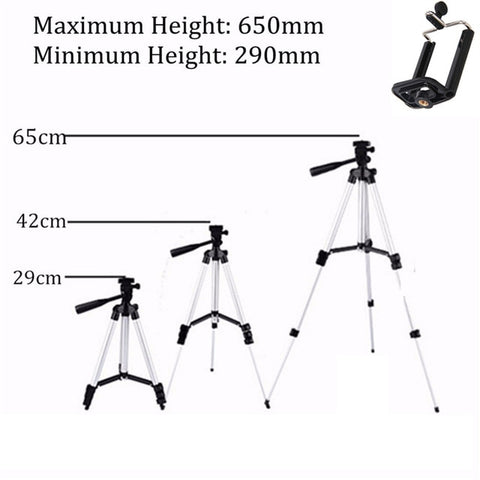 Extendable Mobile Smart Phone Digital Camera Tripod Stand Mount Holder Clip Set For Nikon for Canon for iPhone 6 6s 7 110cm/65cm