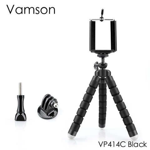 Vamson Mini Flexible Sponge Octopus Tripod for iPhone Samsung Xiaomi Huawei Mobile Phone Smartphone for Gopro Camera VP414C