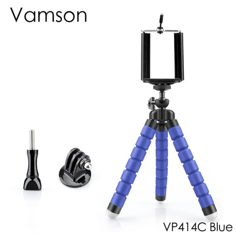 Vamson Mini Flexible Sponge Octopus Tripod for iPhone Samsung Xiaomi Huawei Mobile Phone Smartphone for Gopro Camera VP414C