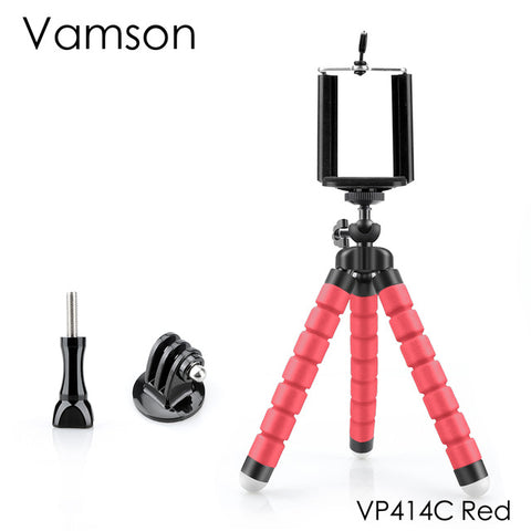 Vamson Mini Flexible Sponge Octopus Tripod for iPhone Samsung Xiaomi Huawei Mobile Phone Smartphone for Gopro Camera VP414C