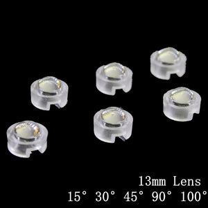 200pcs 13mm IR LED mini Lens 1W 3W 5W 15 30 45 60 90 100 Degree Needn't Holder for IR CCTV LED Convex Lenses