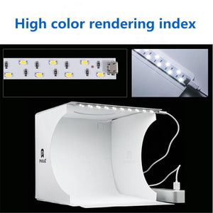 Mini Portable Folding Lightbox Photography Studio Soft Box LED Light Photo Soft Box For iphone DSLR Camera Background