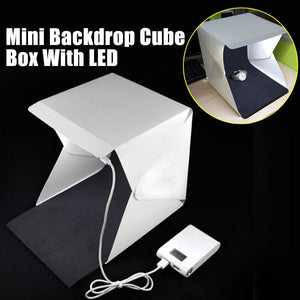 Light Room Photo Studio Photo Background Photography Lighting Mini Folding Lightbox for DSLR Camera 26x23x24cm