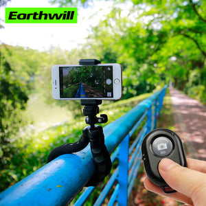 Mini 185mm Lightweight With Bluetooth Remote Shutter Flexible Tripod Sponge Octopus For Phone Holder clip mini Camera stand