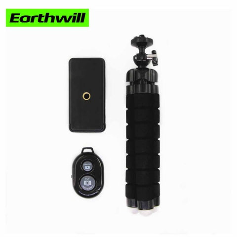 Mini 185mm Lightweight With Bluetooth Remote Shutter Flexible Tripod Sponge Octopus For Phone Holder clip mini Camera stand