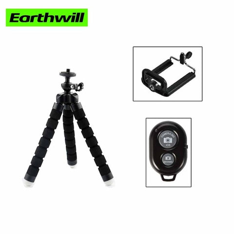 Mini 185mm Lightweight With Bluetooth Remote Shutter Flexible Tripod Sponge Octopus For Phone Holder clip mini Camera stand