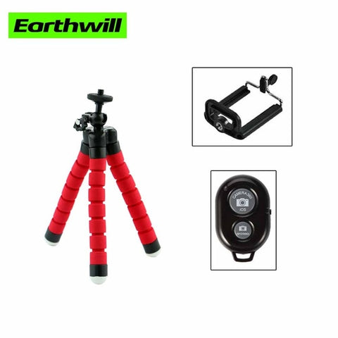 Mini 185mm Lightweight With Bluetooth Remote Shutter Flexible Tripod Sponge Octopus For Phone Holder clip mini Camera stand