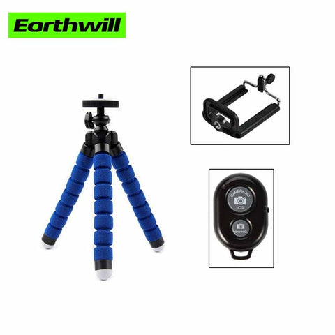 Mini 185mm Lightweight With Bluetooth Remote Shutter Flexible Tripod Sponge Octopus For Phone Holder clip mini Camera stand