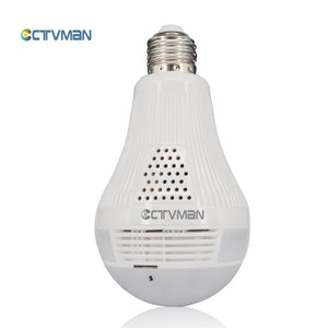 CTVMAN Panoramic Bulb Camera 1080P Full HD 2mp 360 Degree Fisheye Wi-fi Wireless LED Light lamp IP P2P E27 Dome VR Security Cam